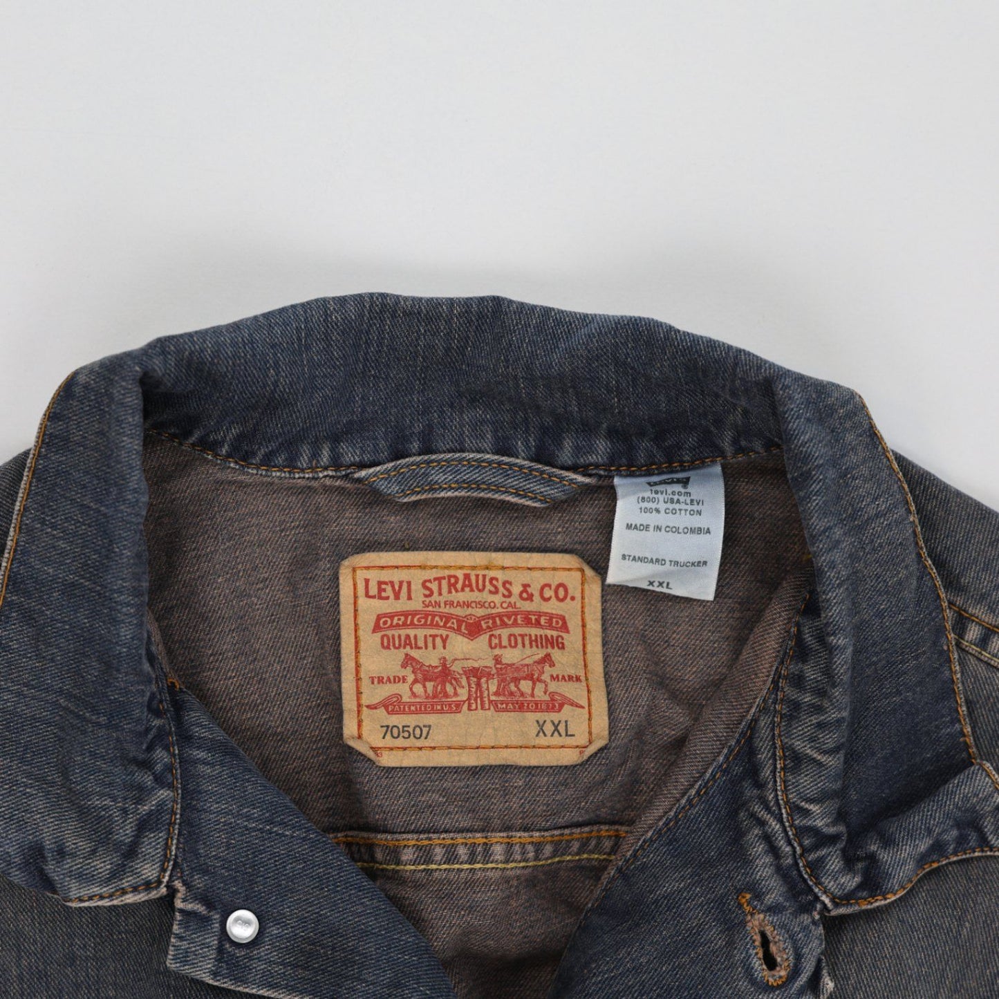 Levi's Vintage 70507 Standard Trucker Denim Jacket Blue XXL 100% Cotton