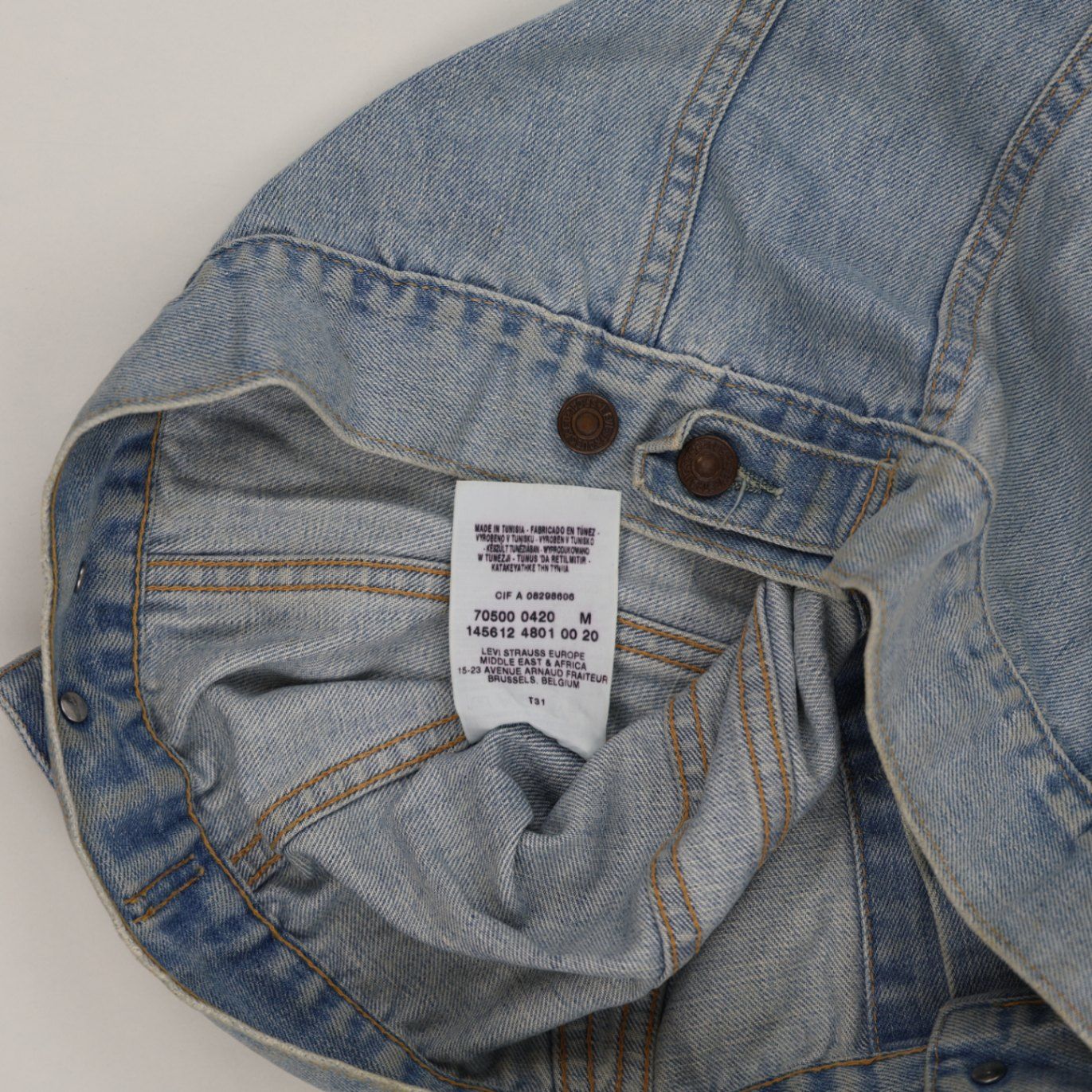 Levi's 70500 Vintage Light Blue Denim Trucker Jacket Medium Cotton