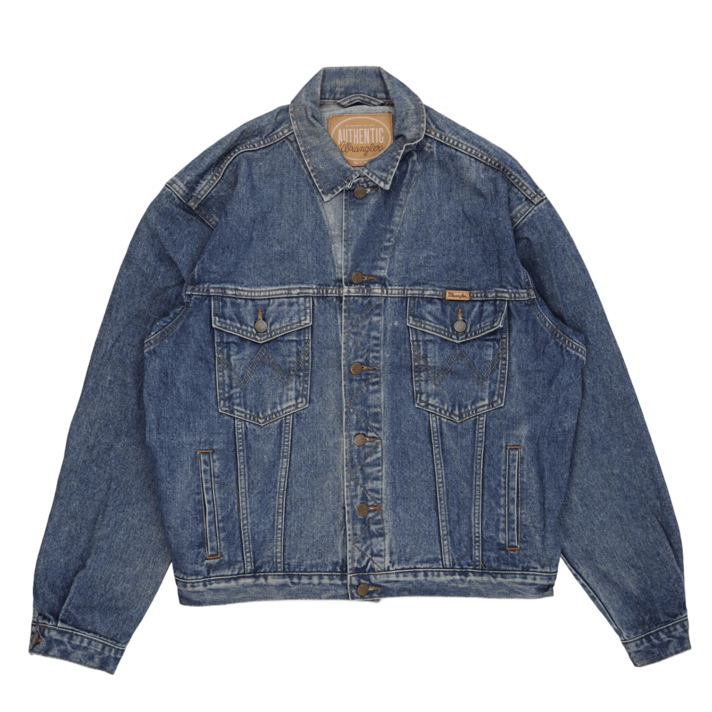 Wrangler Vintage Blue Denim Jacket Unisex Large Cotton Denim Collared