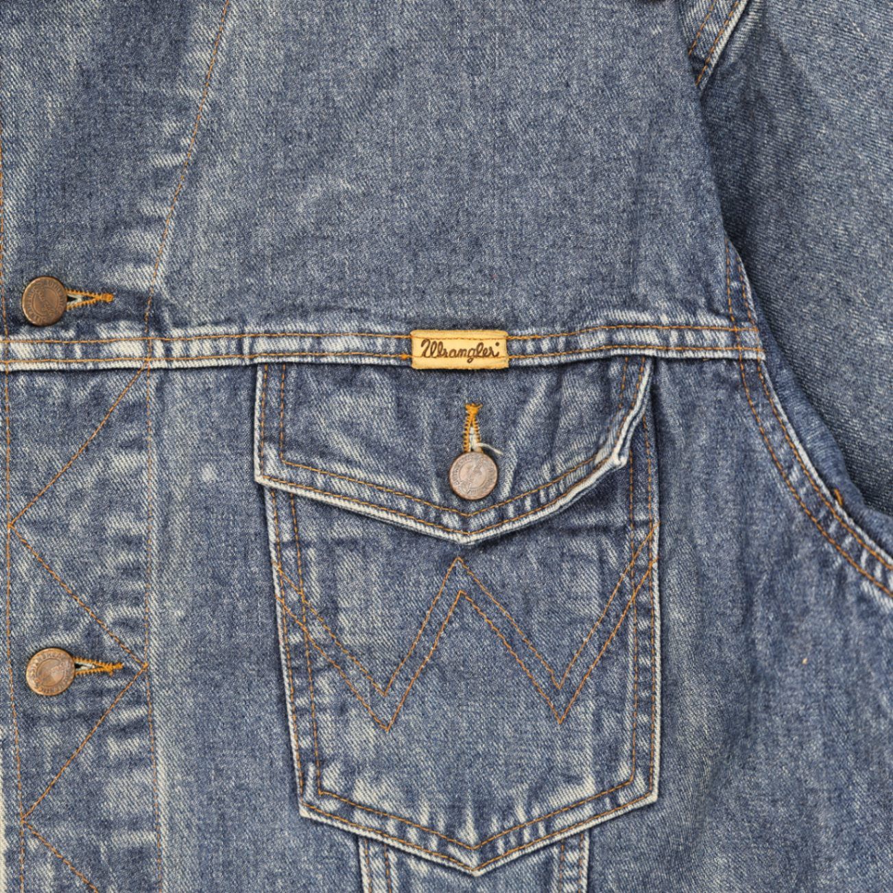 Wrangler Vintage Blue Denim Jacket Unisex Large Cotton Denim Collared