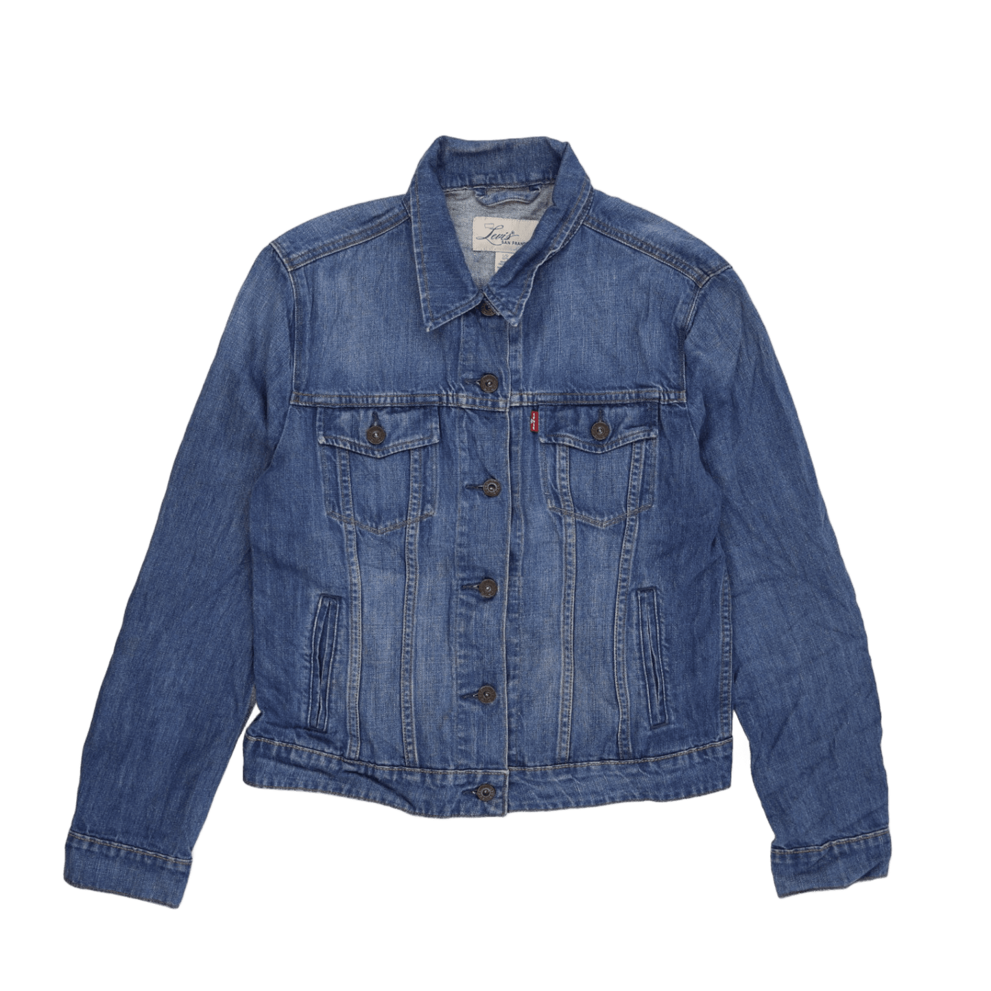 Levi's San Francisco Classic Blue Denim Jacket Large 85% Cotton 12% Recycled Cotton Collared