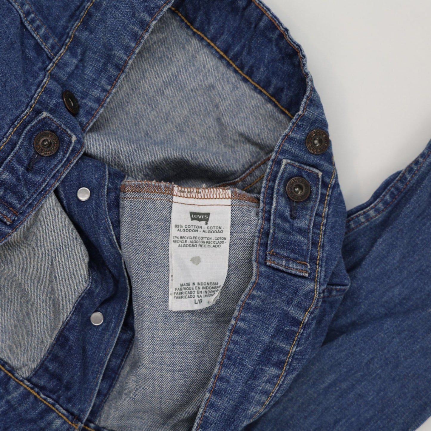 Levi's San Francisco Classic Blue Denim Jacket Large 85% Cotton 12% Recycled Cotton Collared