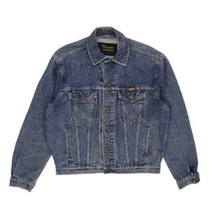 Wrangler Vintage Denim Jacket Faded Blue Small Cotton Denim Collared