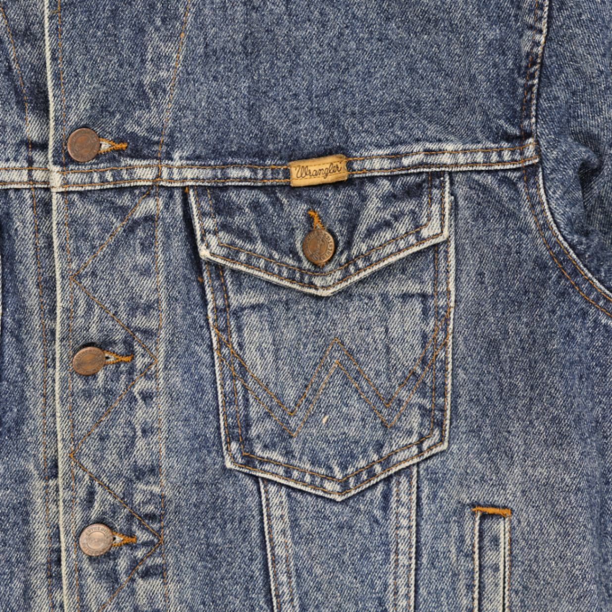 Wrangler Vintage Denim Jacket Faded Blue Small Cotton Denim Collared
