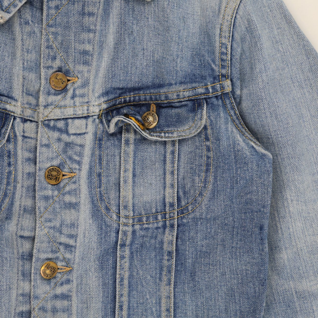 Lee Vintage Denim Jacket Light Blue Medium Cotton Denim Collared