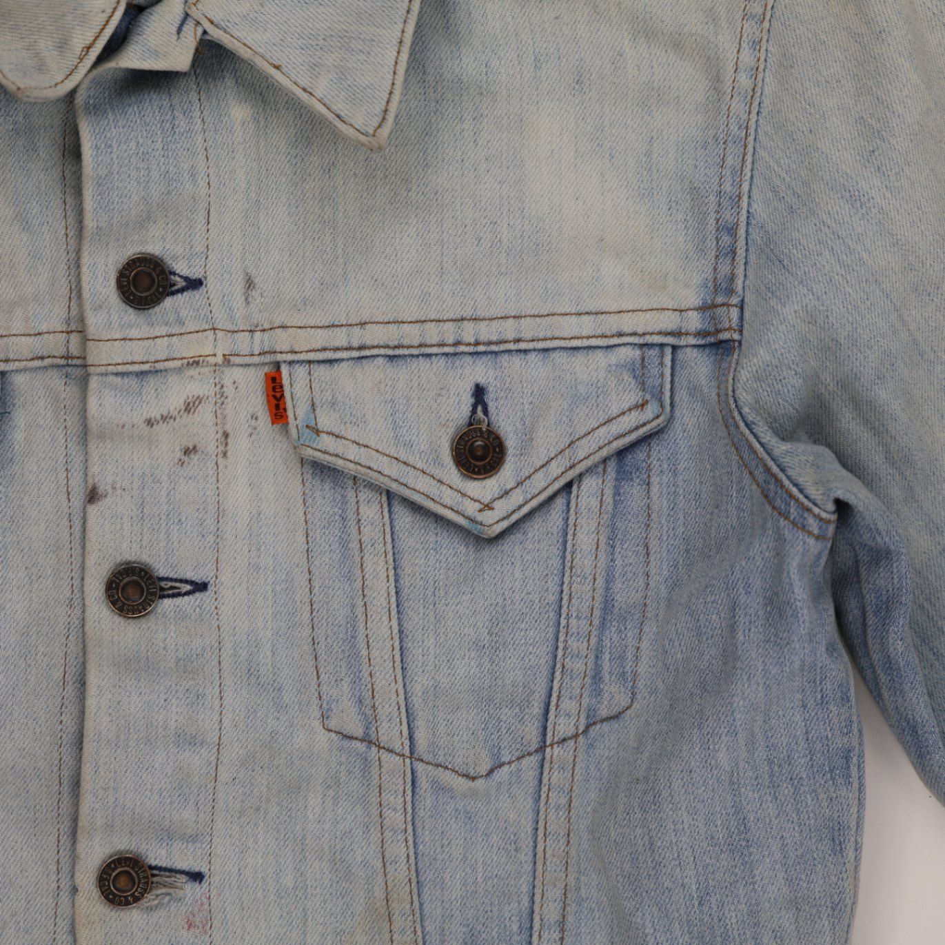 Levi's Vintage Light Blue Denim Trucker Jacket Unisex Size M Cotton