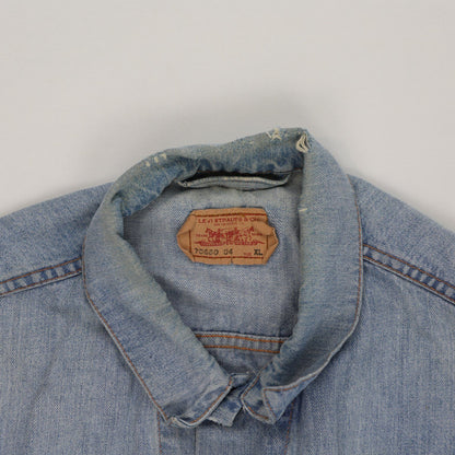 Levi's Vintage Denim Jacket Light Blue XL 100 Percent Cotton Collared