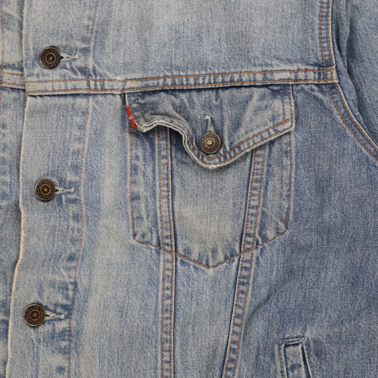 Levi's Vintage Denim Jacket Light Blue XL 100 Percent Cotton Collared
