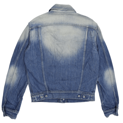 Diesel Vintage Blue Distressed Denim Trucker Jacket Size Large 100% Cotton