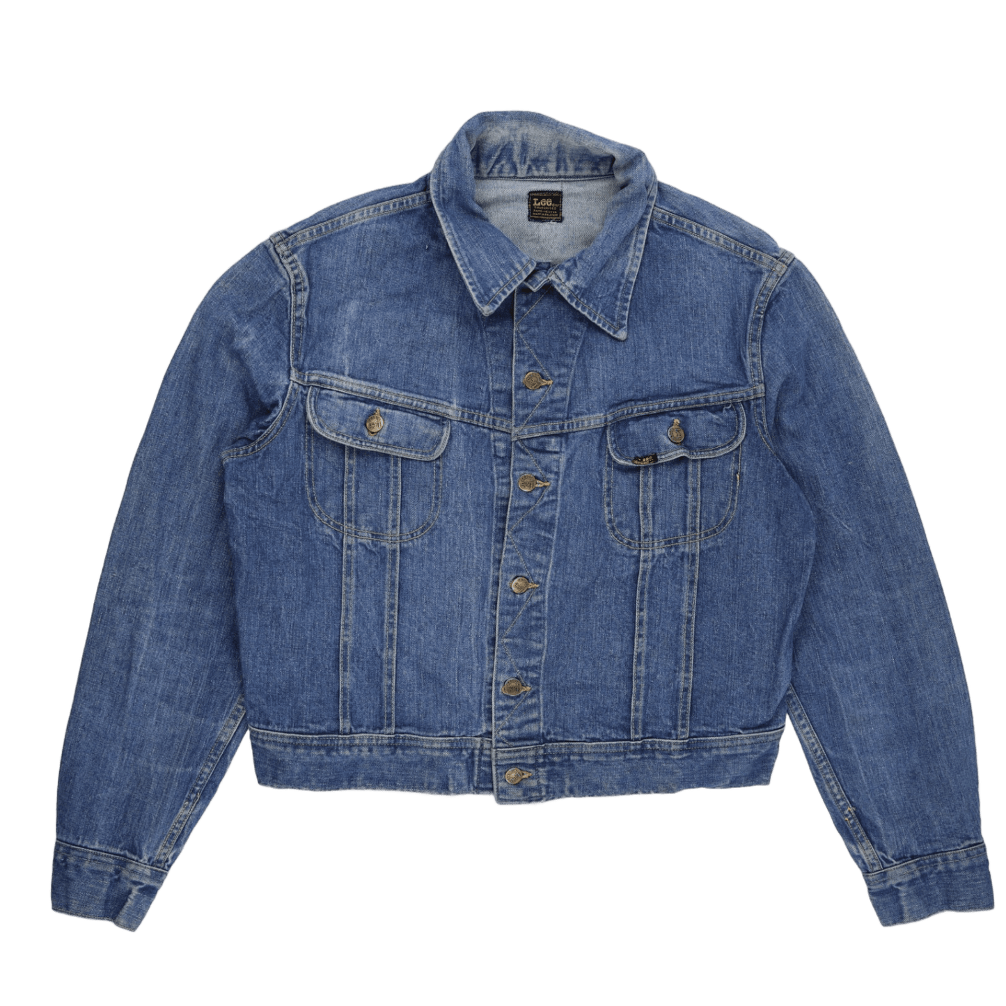 Lee Vintage Blue Denim Jacket Medium Cotton Denim Collared Neckline