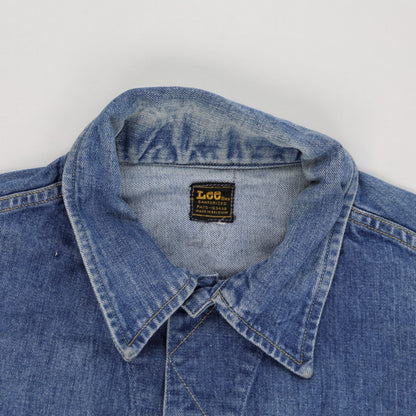 Lee Vintage Blue Denim Jacket Medium Cotton Denim Collared Neckline