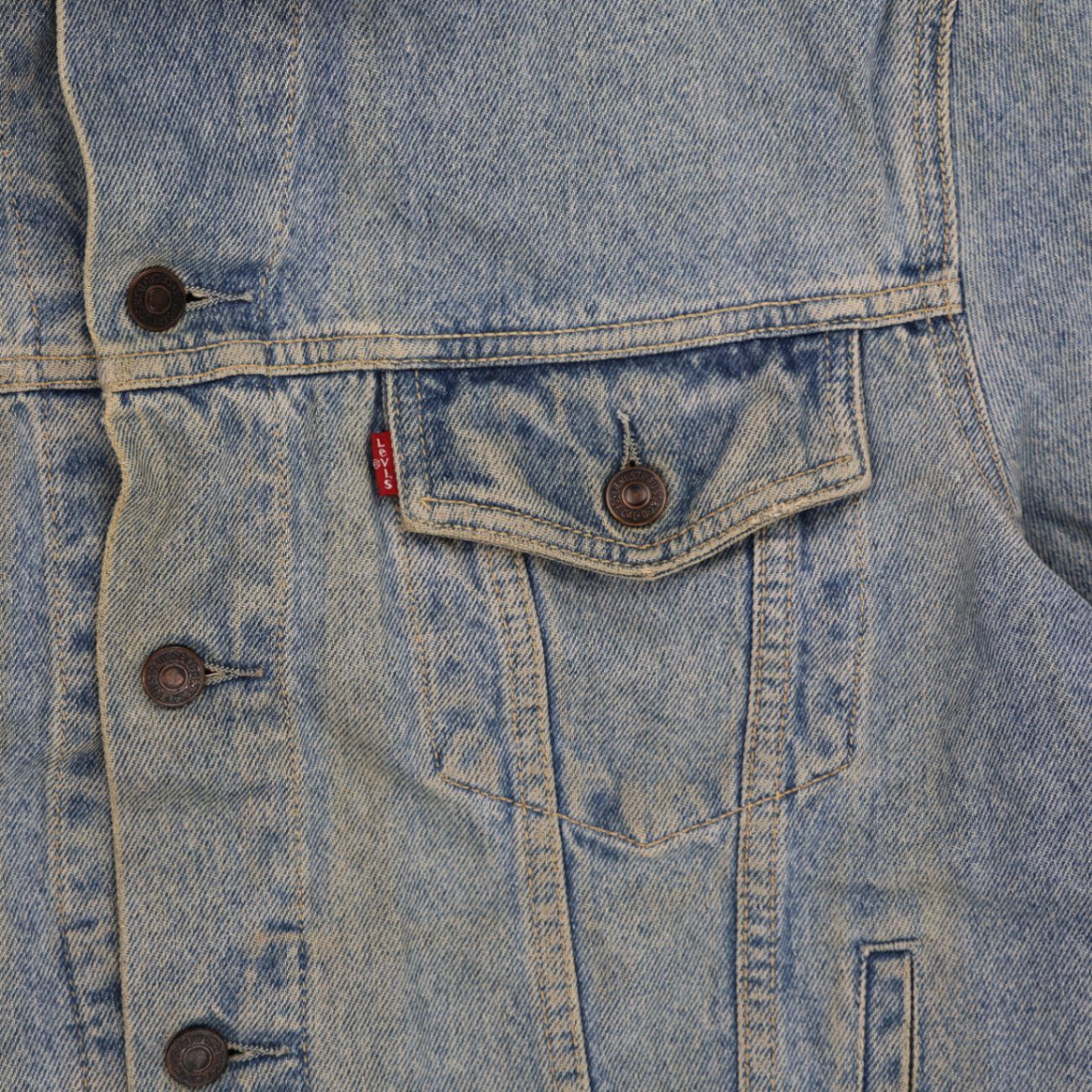 Levi's Vintage Denim Jacket Light Blue Size L Cotton Collared