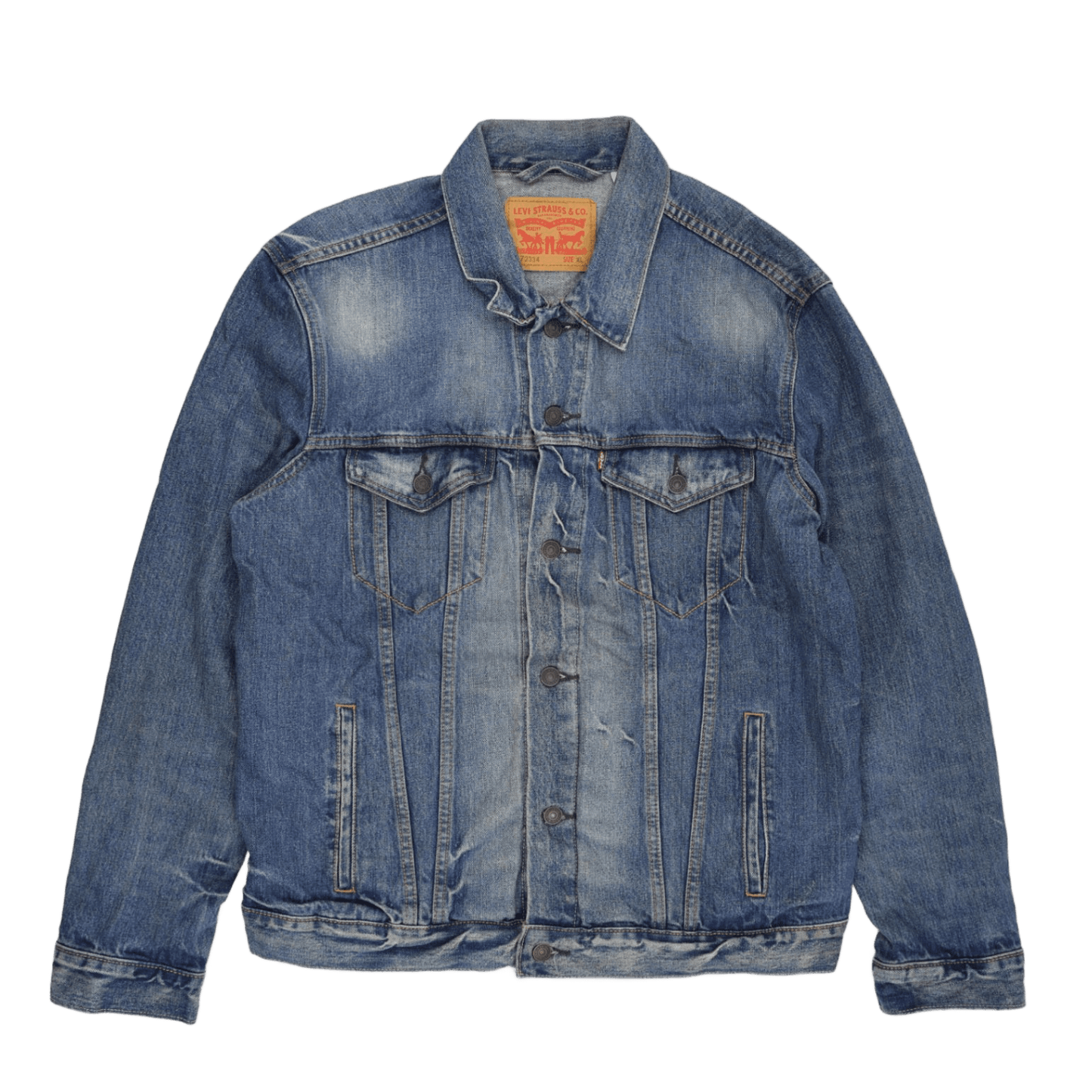 Levi's Vintage Blue Denim Trucker Jacket XL Cotton Collared