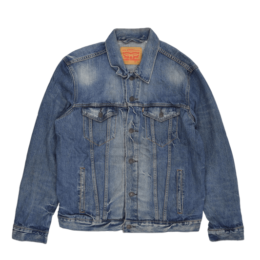 Levi's Vintage Blue Denim Trucker Jacket XL Cotton Collared