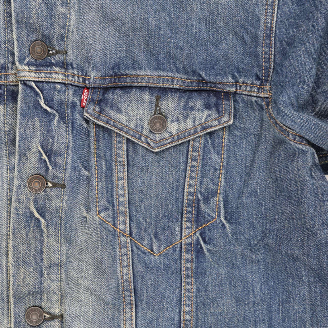 Levi's Vintage Blue Denim Trucker Jacket XL Cotton Collared