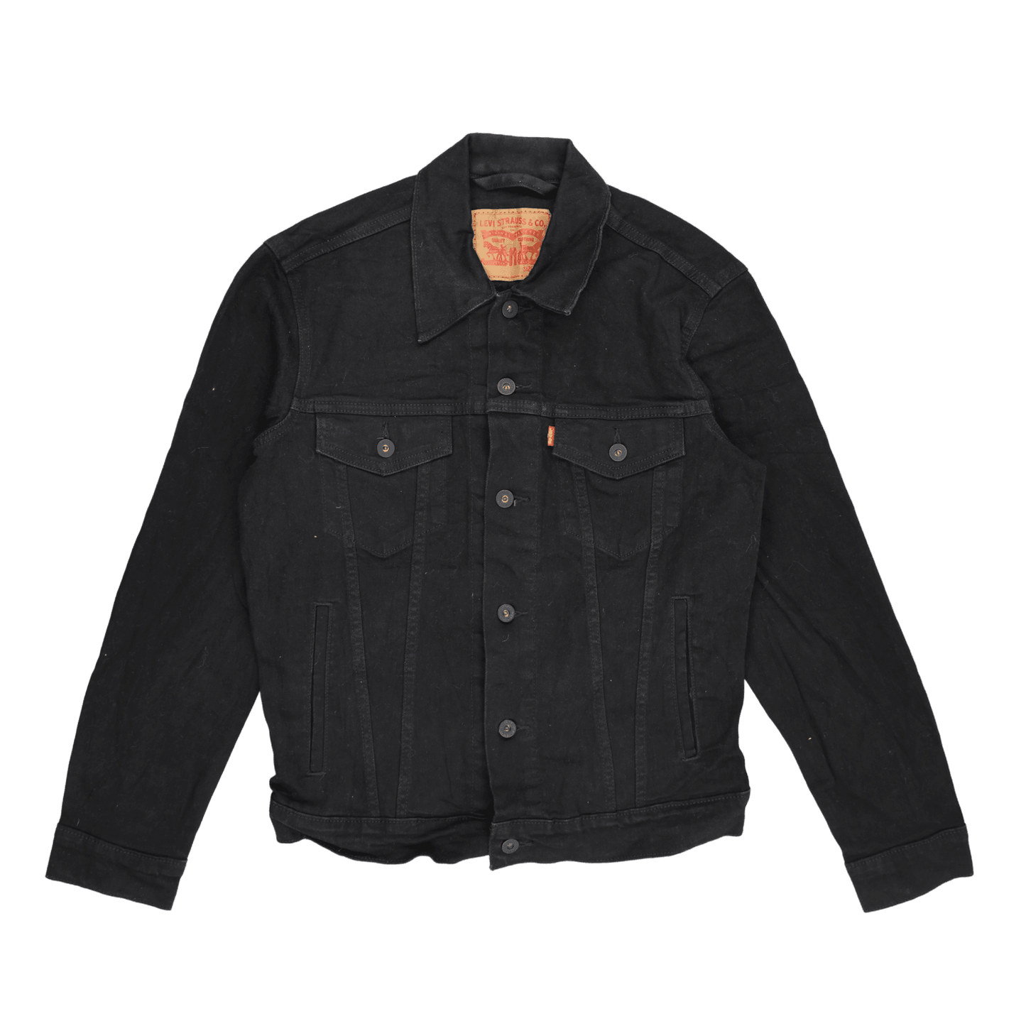 Levi's Black Cotton Denim Trucker Jacket Size Small