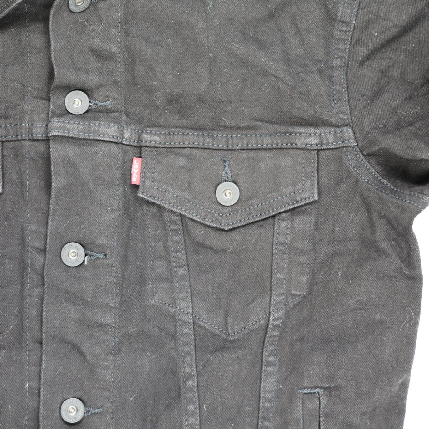 Levi's Black Cotton Denim Trucker Jacket Size Small