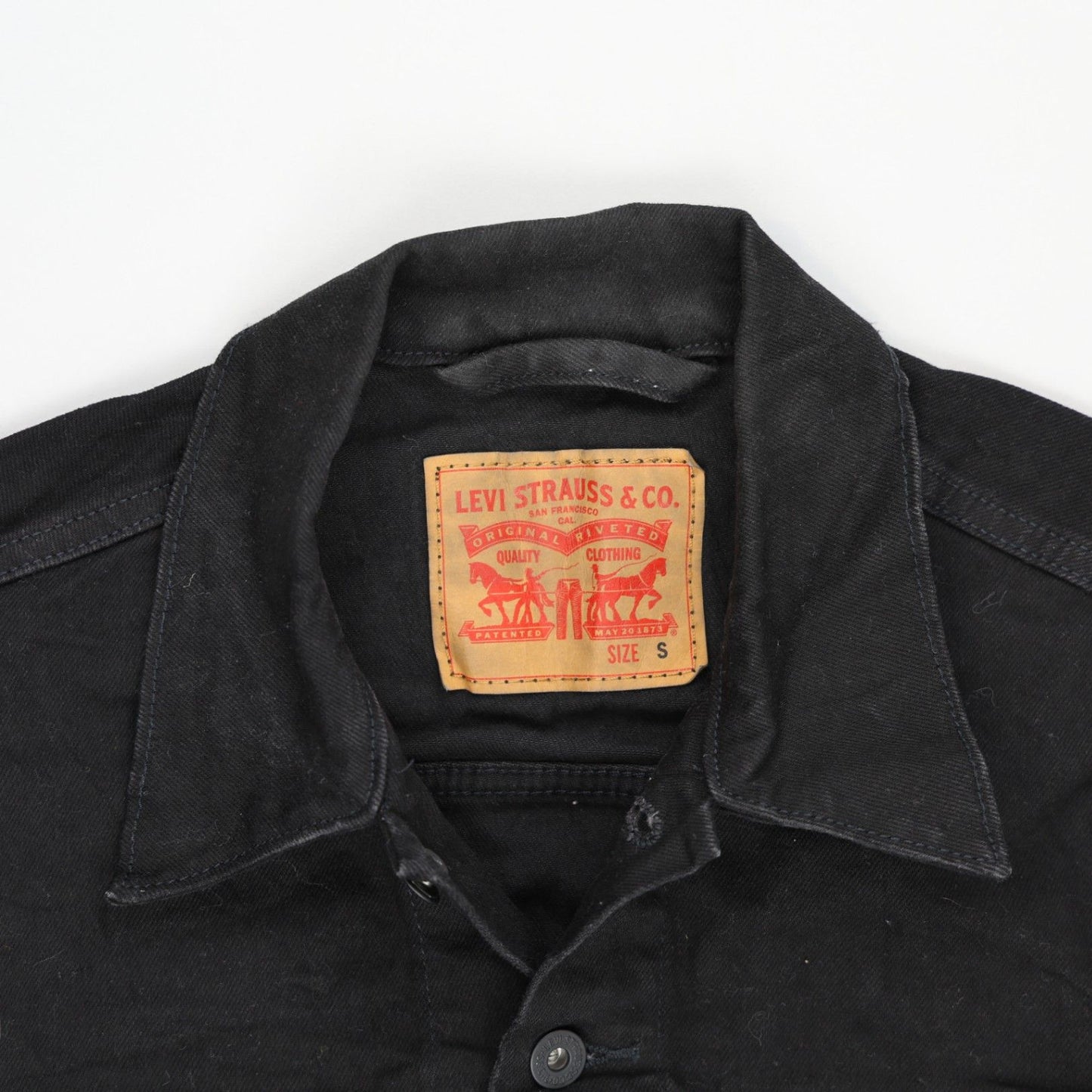 Levi's Black Cotton Denim Trucker Jacket Size Small