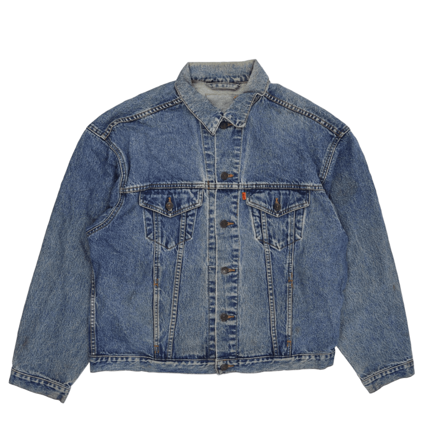 Levi's Vintage Blue Denim Trucker Jacket Large 100% Cotton Mens
