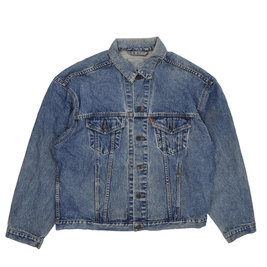 Levi's Vintage Blue Denim Trucker Jacket Large 100% Cotton Mens
