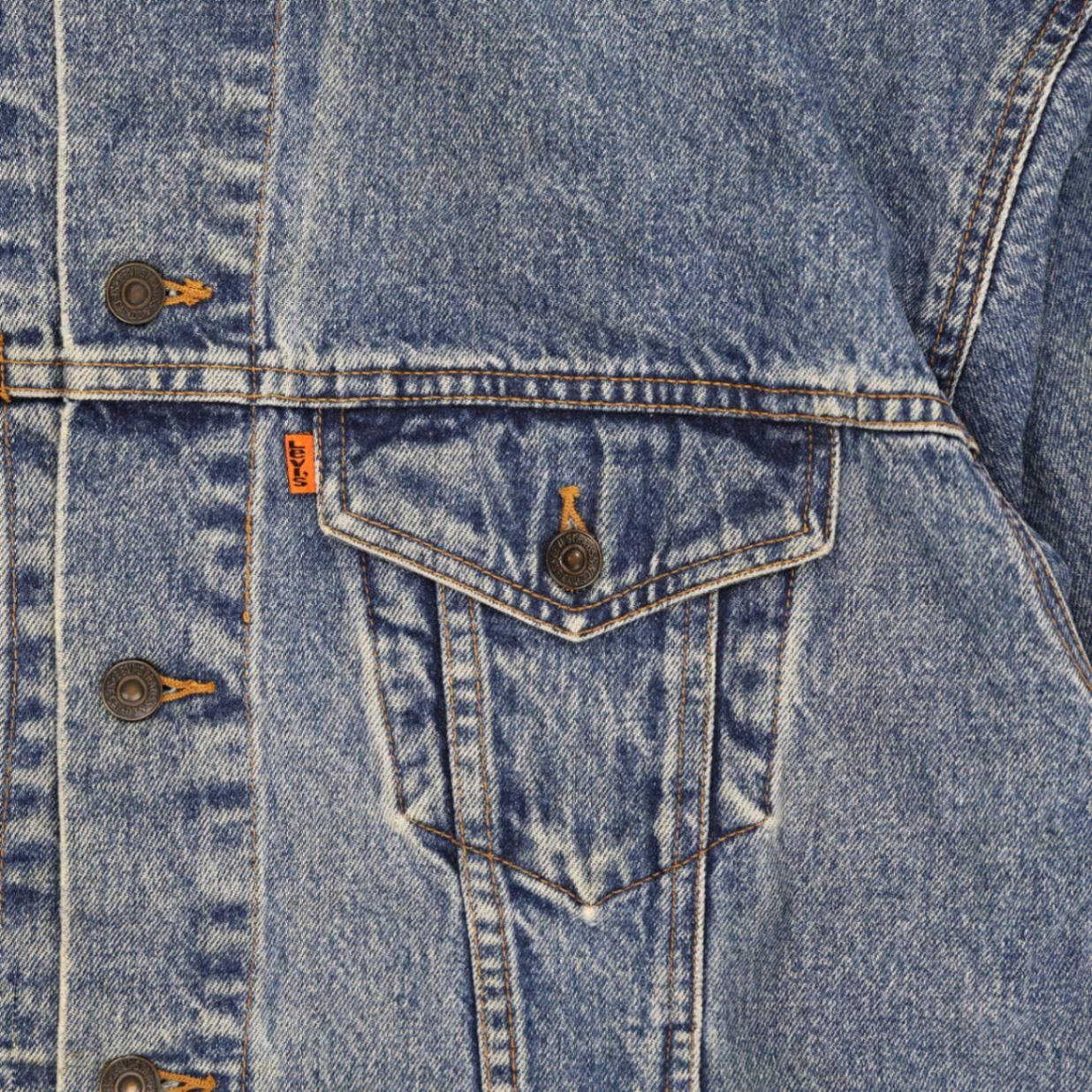Levi's Vintage Blue Denim Trucker Jacket Large 100% Cotton Mens