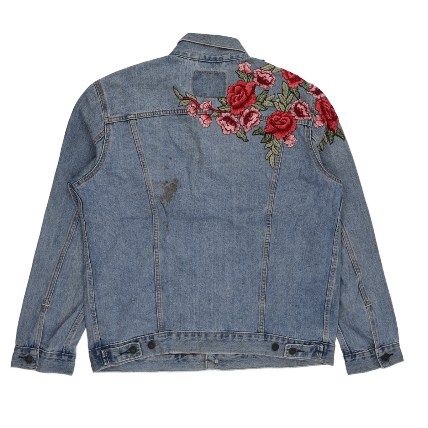 Levi's Vintage Distressed Light Blue Denim Trucker Jacket XL 100% Cotton