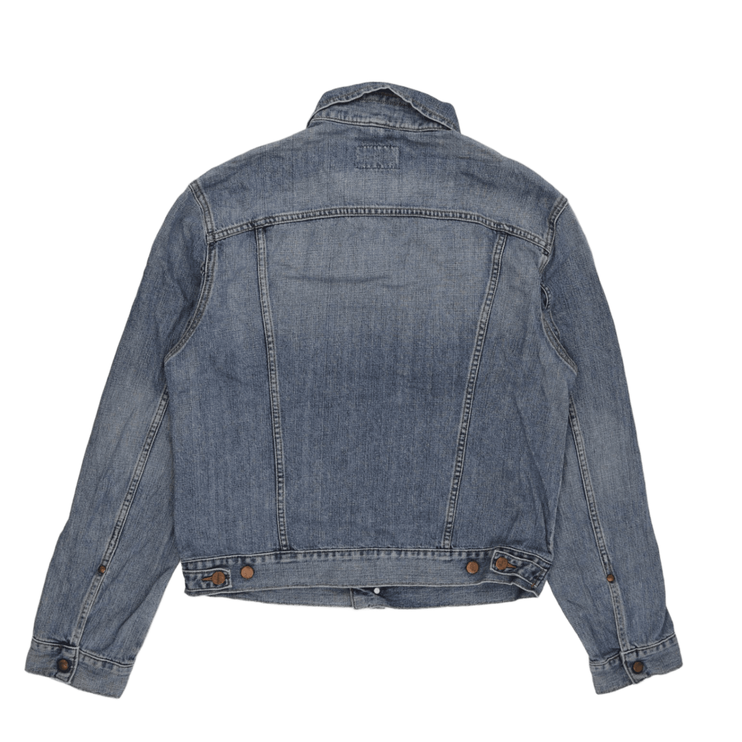Wrangler Large Blue Denim Jacket Vintage Cotton Collared Trucker Style