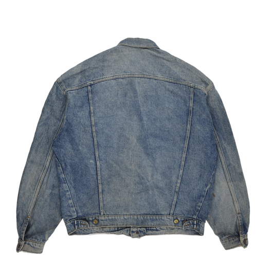 Lee Vintage Faded Blue Denim Jacket Unisex Large 100 Percent Cotton Collared