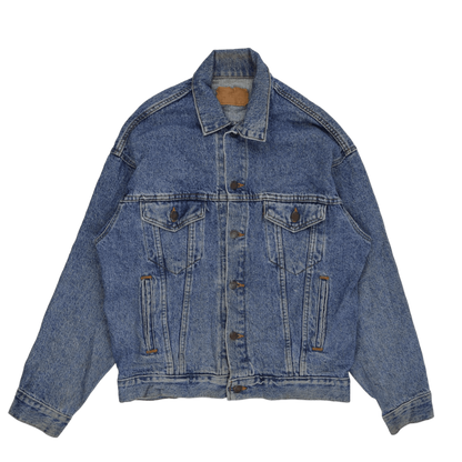 Levi's Vintage Blue Denim Trucker Jacket Men Large Cotton Collared