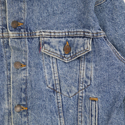 Levi's Vintage Blue Denim Trucker Jacket Men Large Cotton Collared
