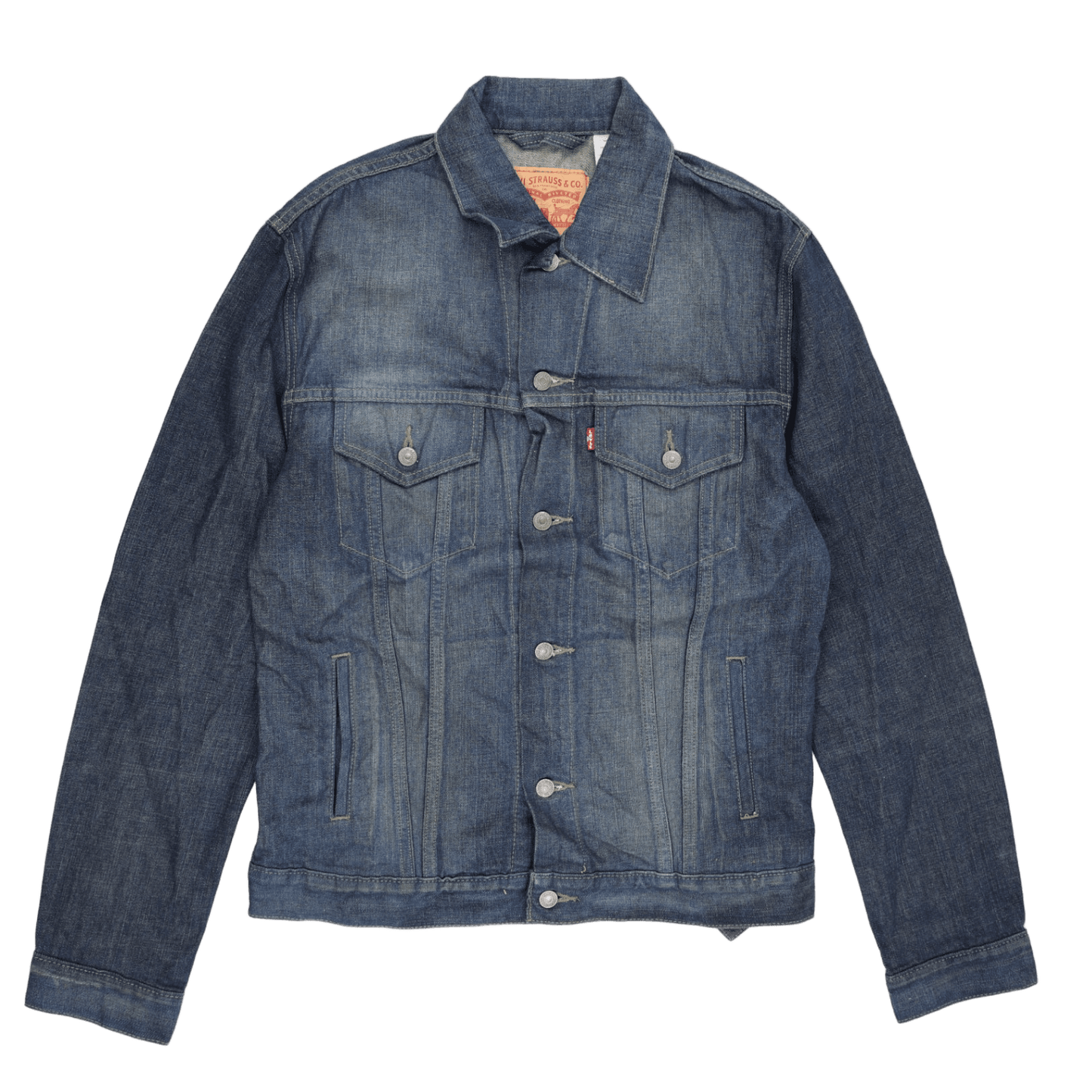 Levi Strauss & Co. Men's Blue Denim Trucker Jacket Size Medium Collared