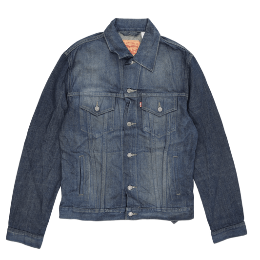 Levi Strauss & Co. Men's Blue Denim Trucker Jacket Size Medium Collared