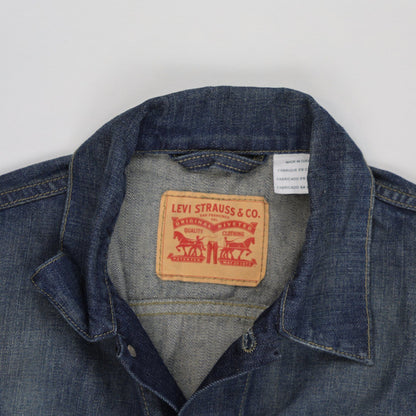 Levi Strauss & Co. Men's Blue Denim Trucker Jacket Size Medium Collared