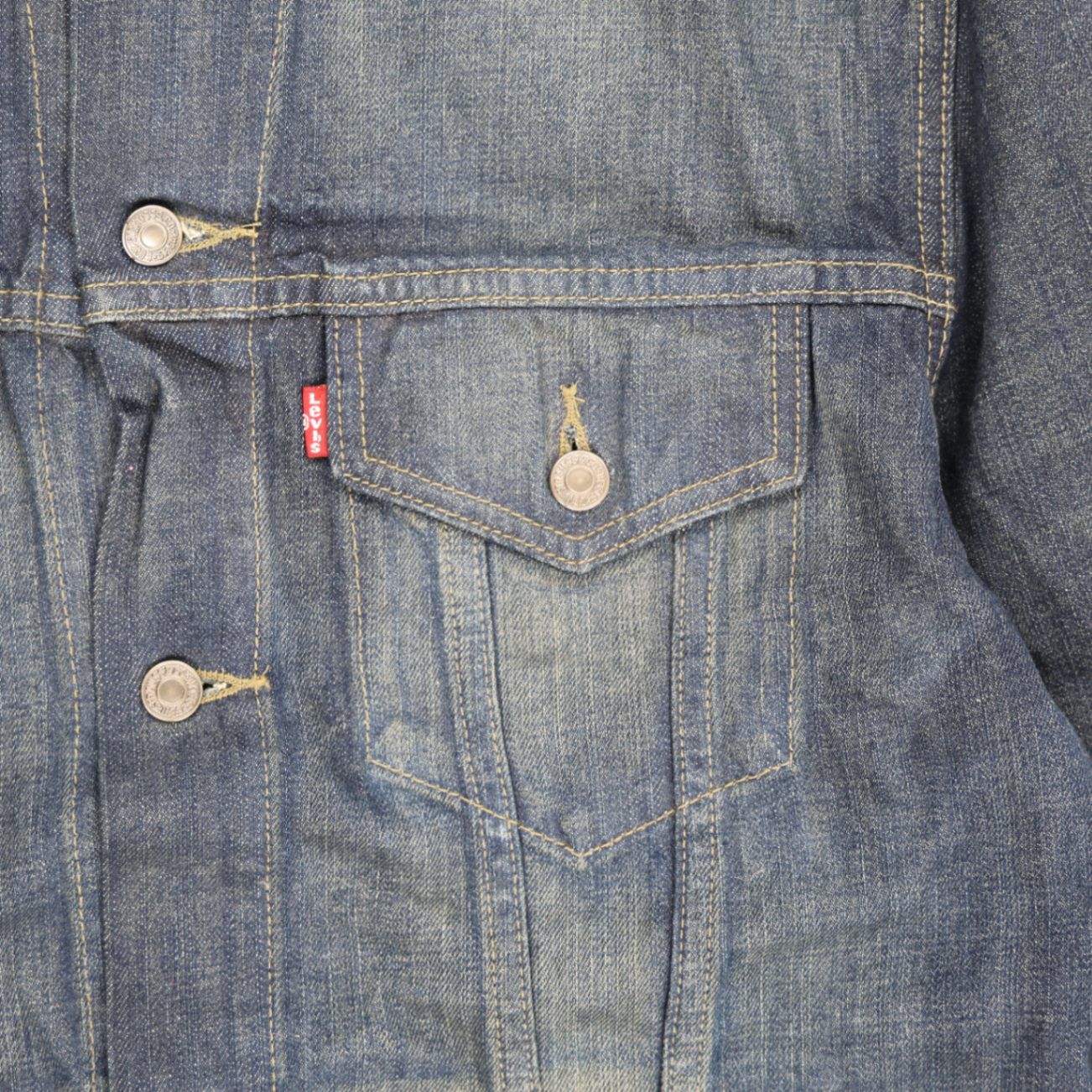 Levi Strauss & Co. Men's Blue Denim Trucker Jacket Size Medium Collared