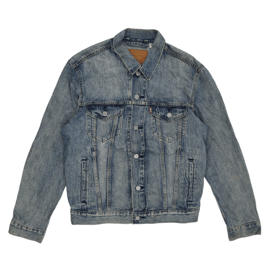 Levi's Denim Trucker Jacket Medium Blue Cotton Men's Size M