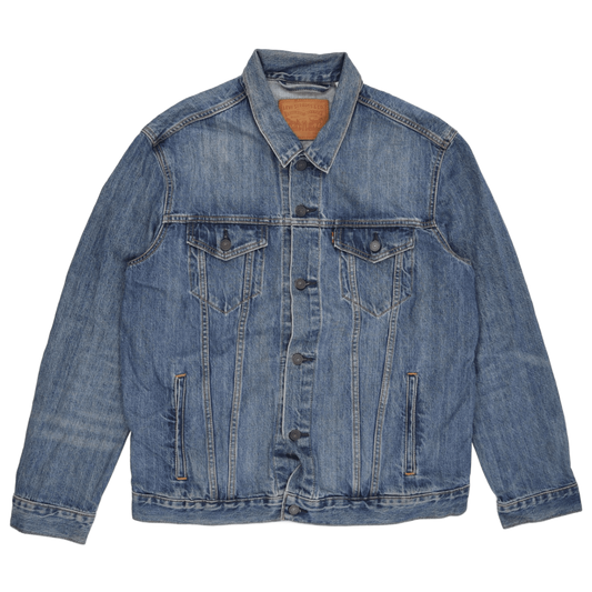 Levi's Vintage Blue Denim Jacket XL Cotton Collared Men's Outerwear