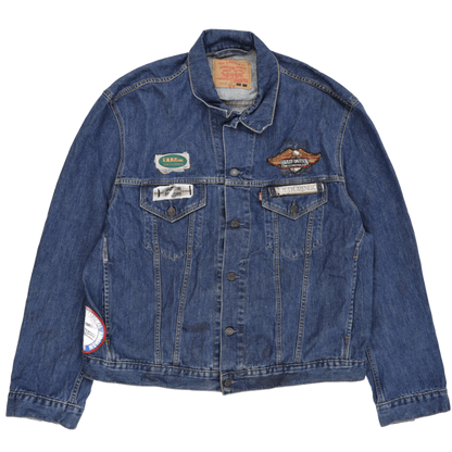 Conan Vintage Harley Davidson Patched Denim Jacket Blue XXL Cotton