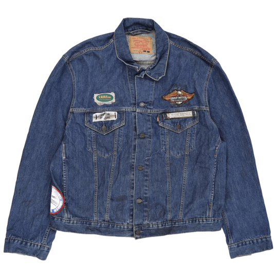 Conan Vintage Harley Davidson Patched Denim Jacket Blue XXL Cotton
