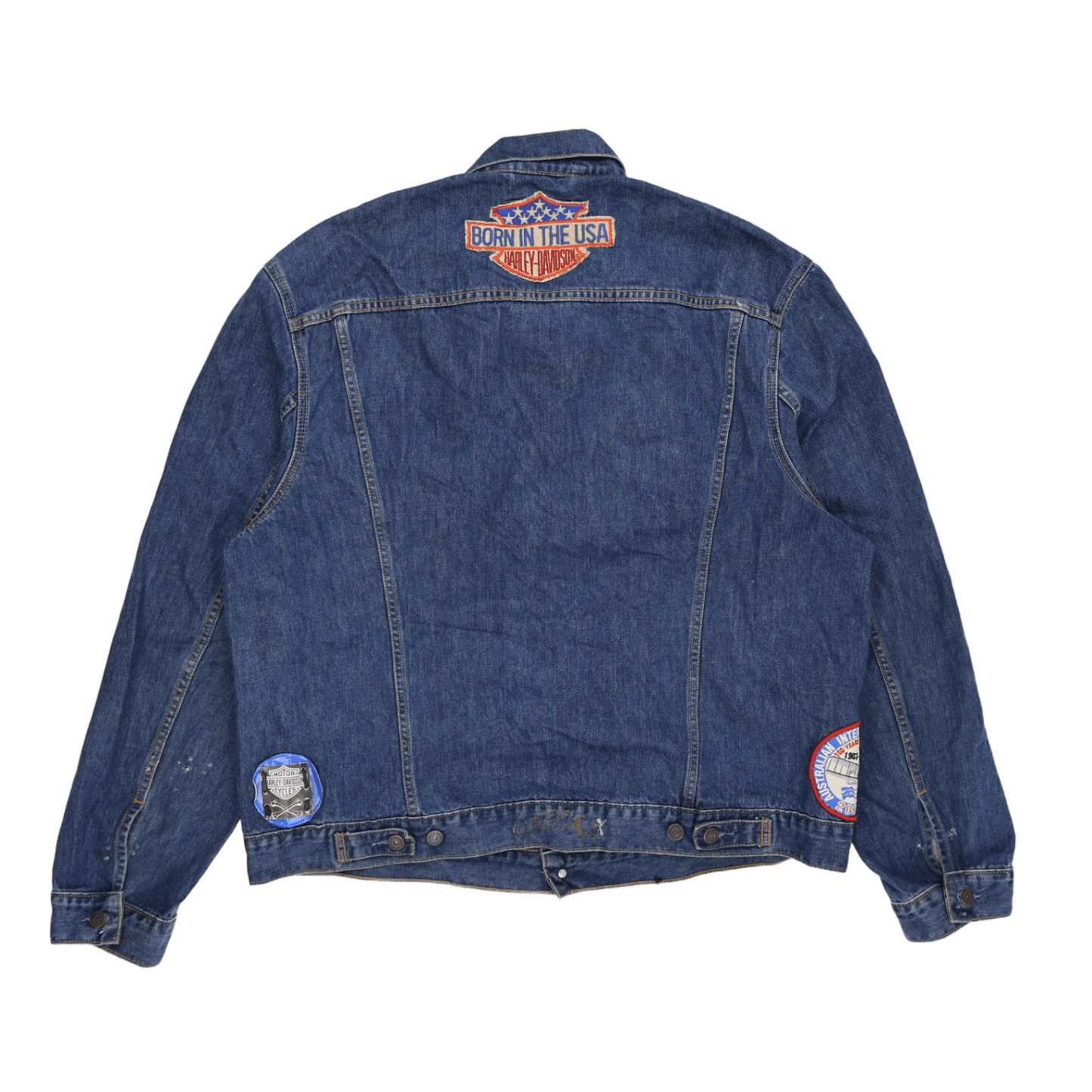 Conan Vintage Harley Davidson Patched Denim Jacket Blue XXL Cotton