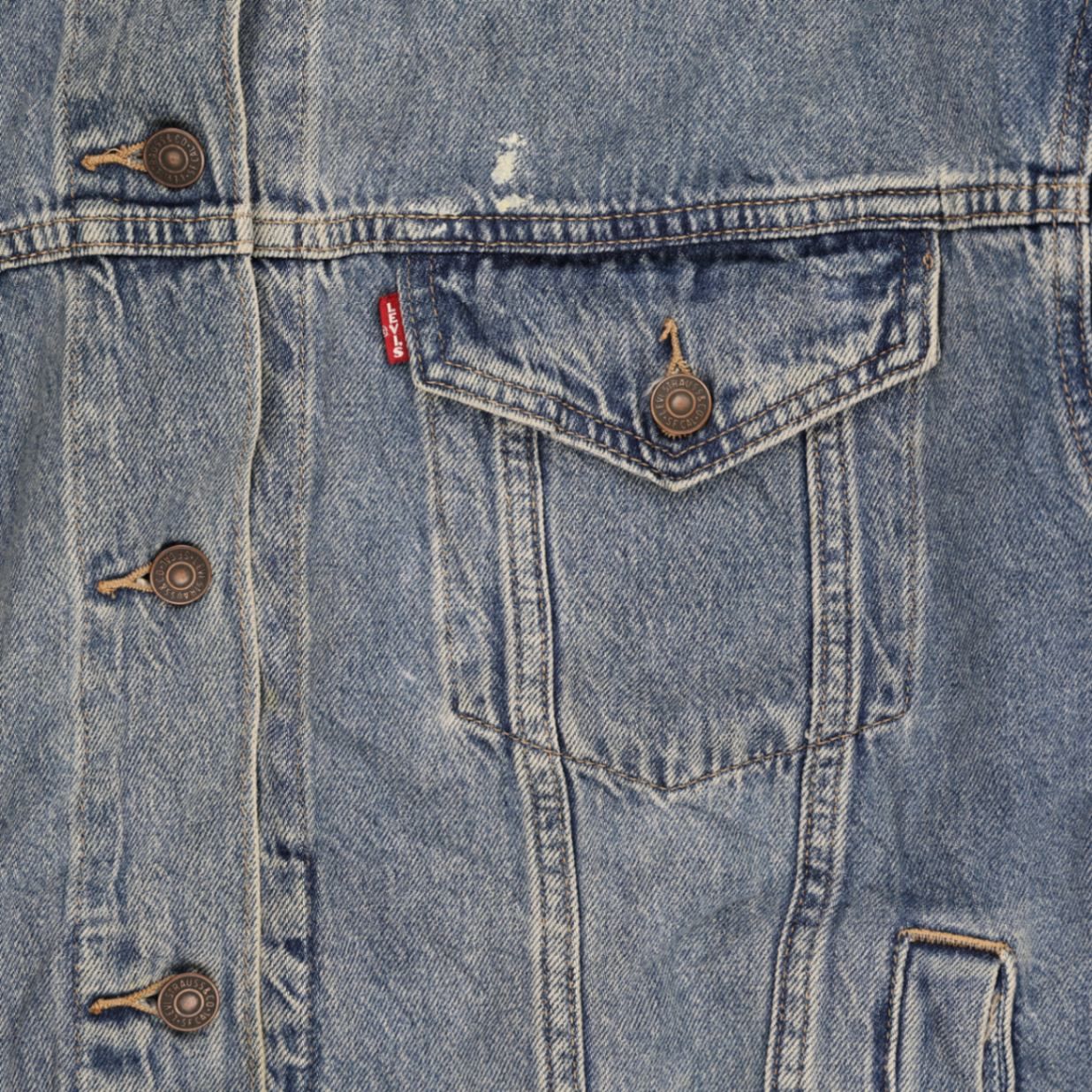 Levi's Vintage Denim Jacket Blue Medium 100% Cotton Collared