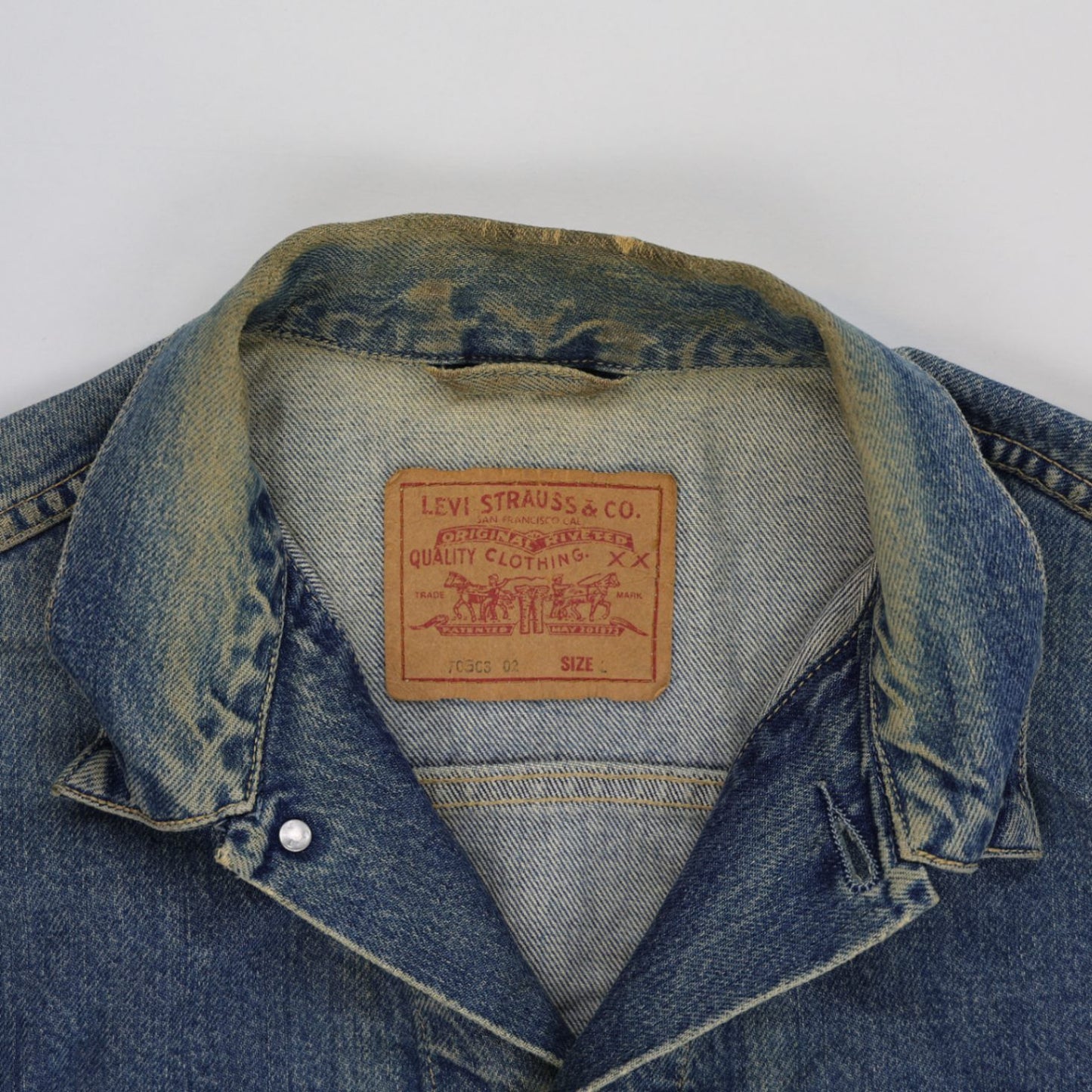 Levi's Vintage Blue Denim Trucker Jacket Large Cotton 90s Style