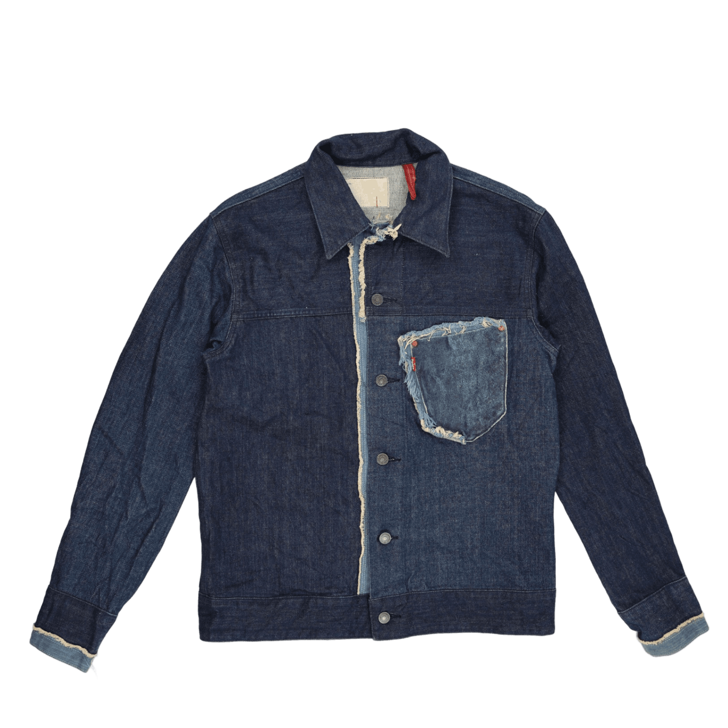 Redicoop Patchwork Denim Jacket Indigo Blue Large Cotton Denim