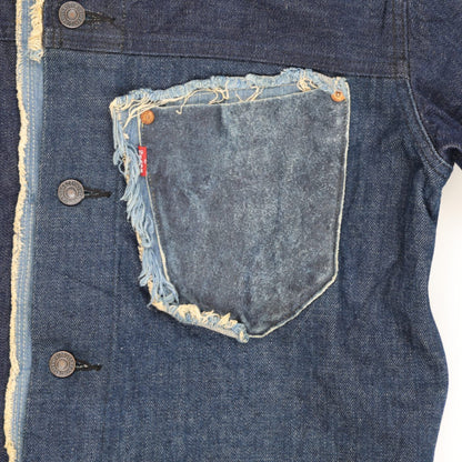 Redicoop Patchwork Denim Jacket Indigo Blue Large Cotton Denim