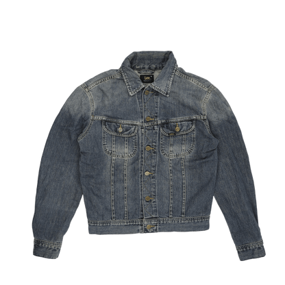 Lee Vintage Medium Blue Denim Jacket Cotton Denim Collared Size Medium