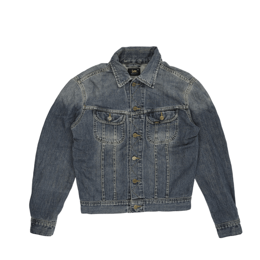 Lee Vintage Medium Blue Denim Jacket Cotton Denim Collared Size Medium
