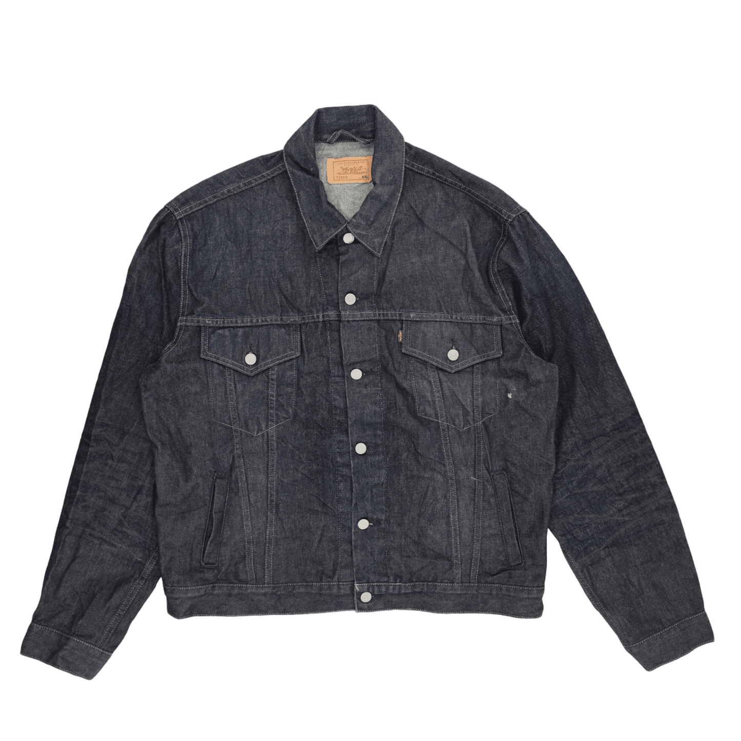 Levi's XXL Denim Trucker Jacket T2510 Indigo Blue Cotton Vintage