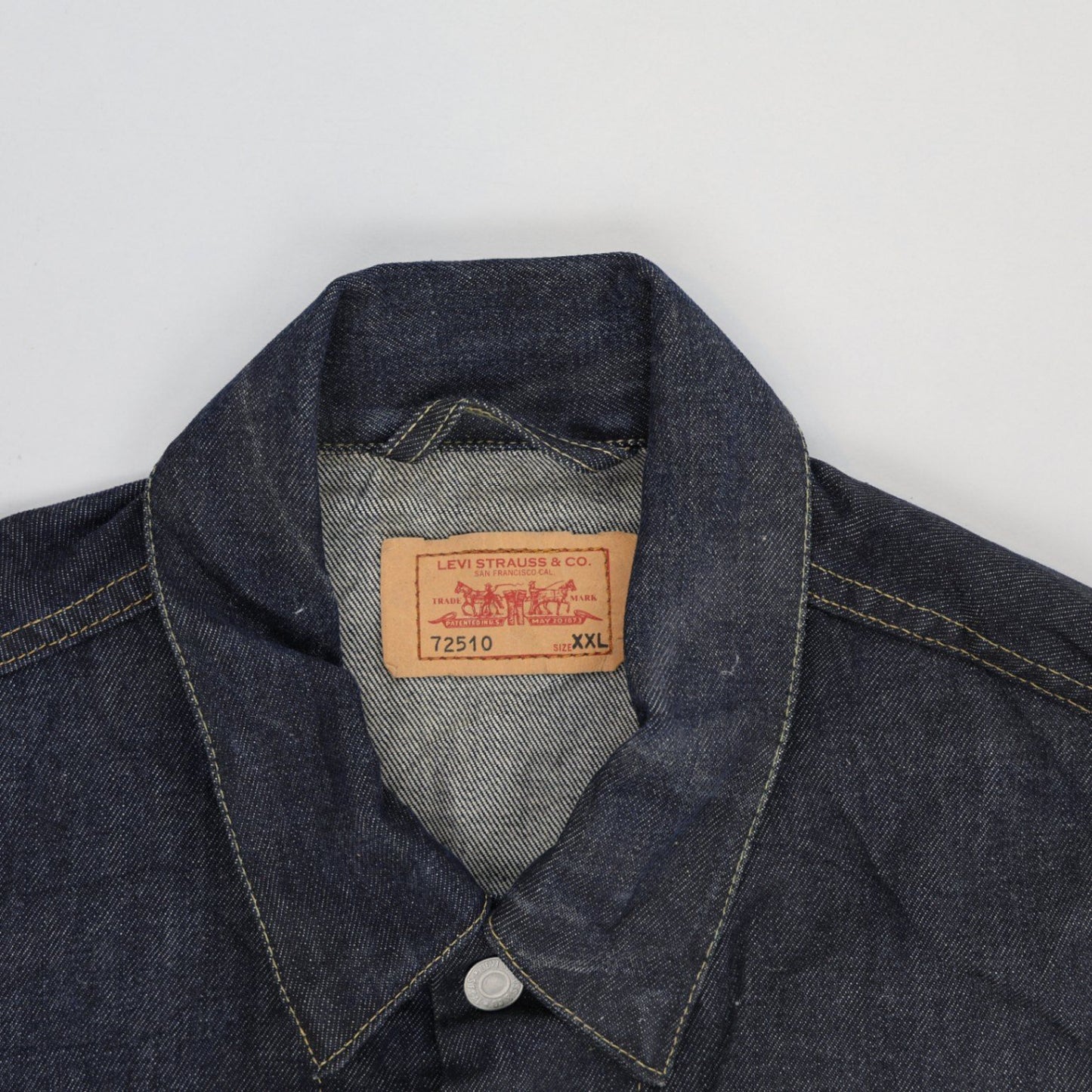 Levi's XXL Denim Trucker Jacket T2510 Indigo Blue Cotton Vintage