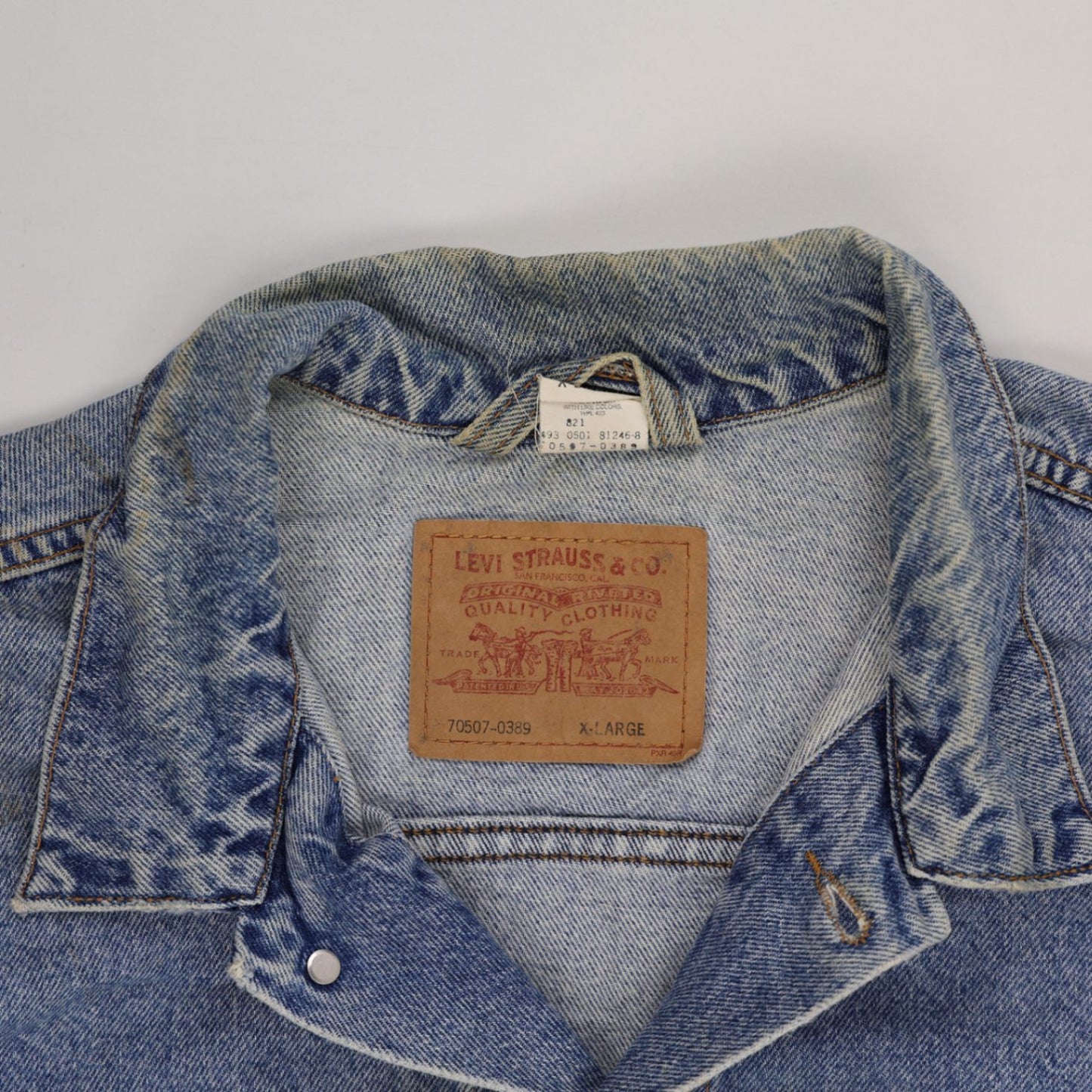 Levi's Vintage Denim Trucker Jacket Blue X-Large Cotton Denim