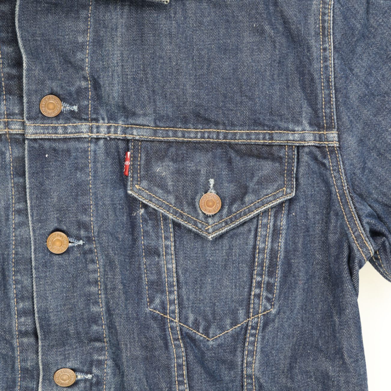 Levi's Vintage 70500 XL Blue Denim Trucker Jacket Cotton