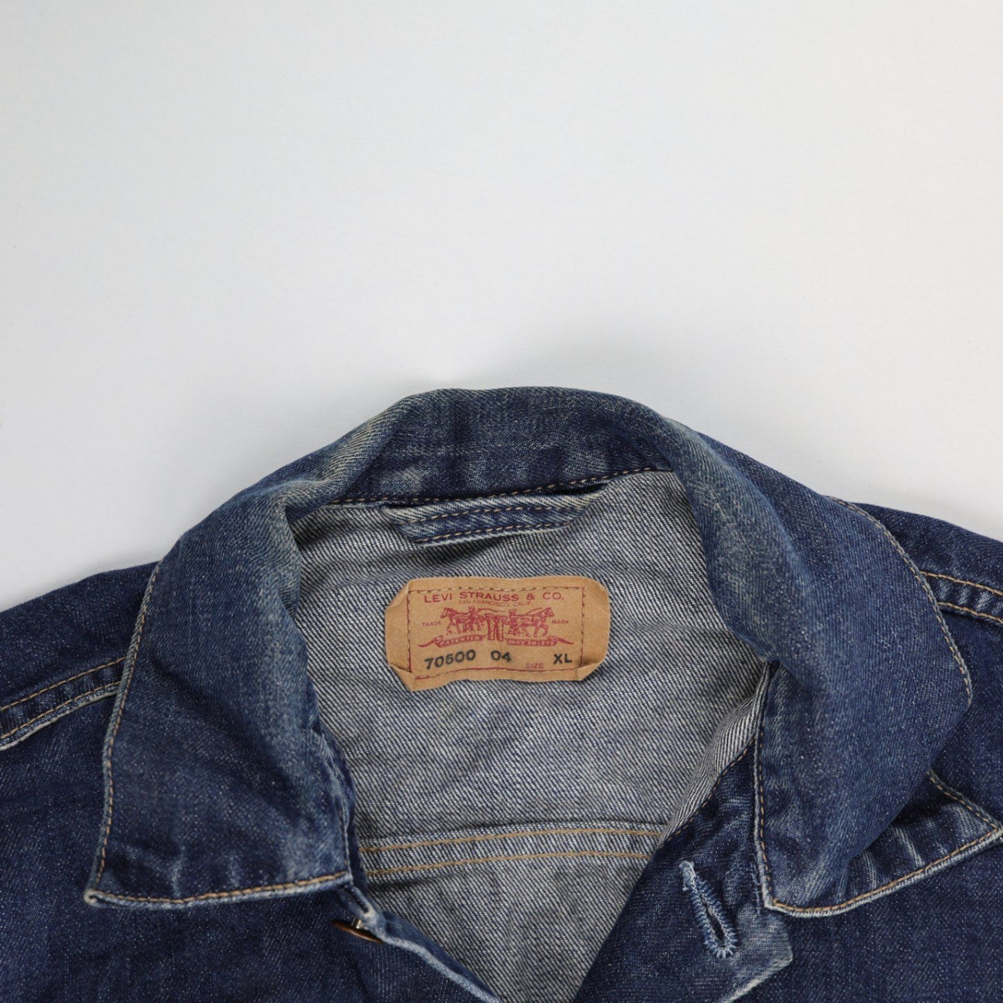 Levi's Vintage 70500 XL Blue Denim Trucker Jacket Cotton